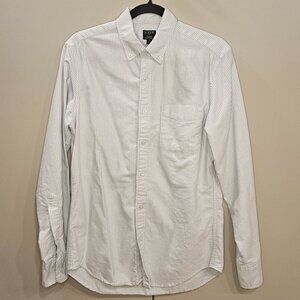 J.Crew Men's Blue Striped Flex Oxford Shirt - Size Small